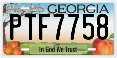 GA license plate PTF7758