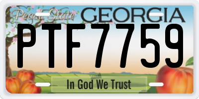 GA license plate PTF7759