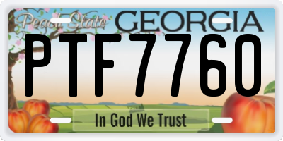 GA license plate PTF7760