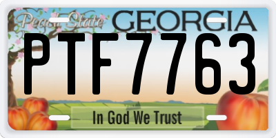 GA license plate PTF7763