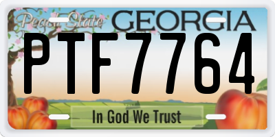 GA license plate PTF7764