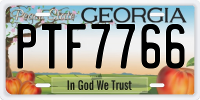 GA license plate PTF7766