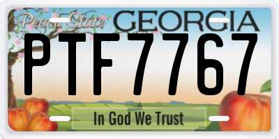 GA license plate PTF7767