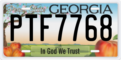 GA license plate PTF7768
