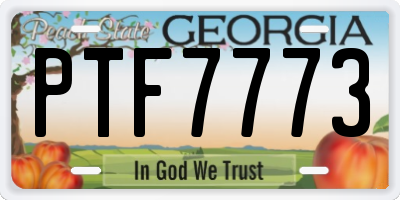 GA license plate PTF7773