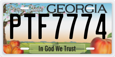 GA license plate PTF7774