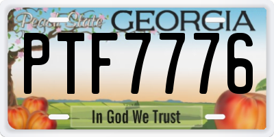 GA license plate PTF7776