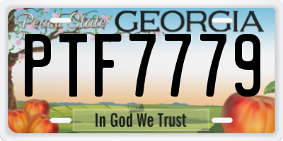 GA license plate PTF7779