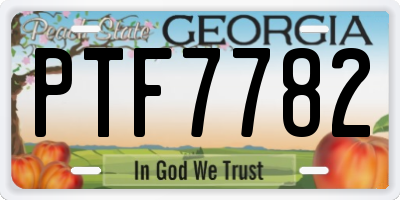 GA license plate PTF7782