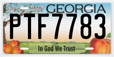 GA license plate PTF7783