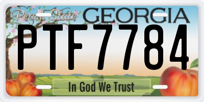 GA license plate PTF7784