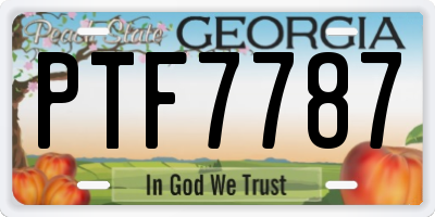 GA license plate PTF7787
