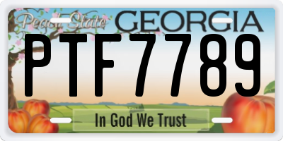 GA license plate PTF7789