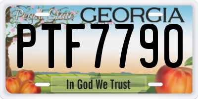 GA license plate PTF7790