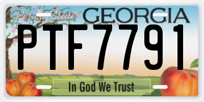 GA license plate PTF7791