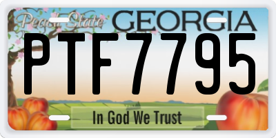 GA license plate PTF7795