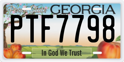 GA license plate PTF7798