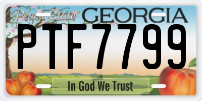 GA license plate PTF7799
