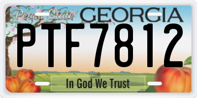 GA license plate PTF7812