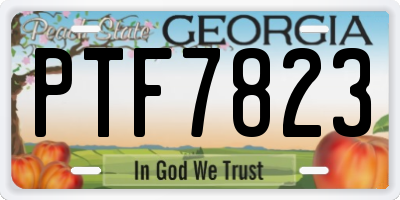 GA license plate PTF7823