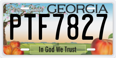 GA license plate PTF7827