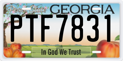 GA license plate PTF7831