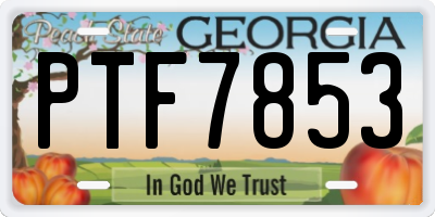 GA license plate PTF7853