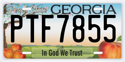 GA license plate PTF7855