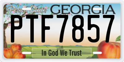GA license plate PTF7857