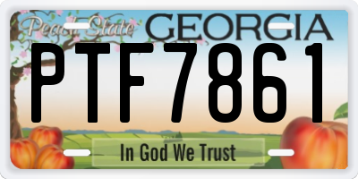 GA license plate PTF7861