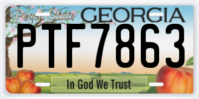 GA license plate PTF7863