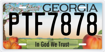 GA license plate PTF7878