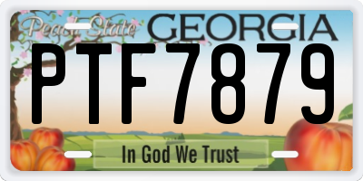 GA license plate PTF7879
