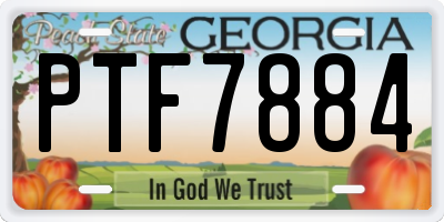 GA license plate PTF7884