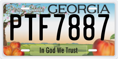 GA license plate PTF7887