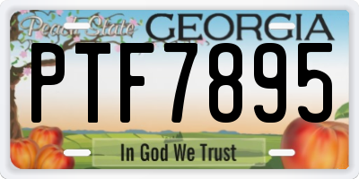 GA license plate PTF7895