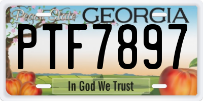 GA license plate PTF7897