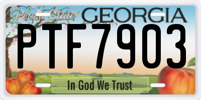 GA license plate PTF7903