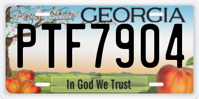 GA license plate PTF7904