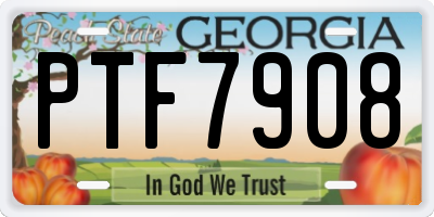 GA license plate PTF7908