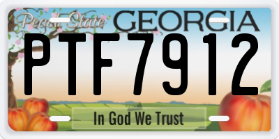 GA license plate PTF7912