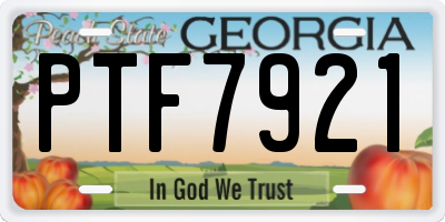 GA license plate PTF7921