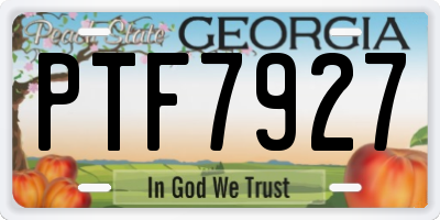 GA license plate PTF7927
