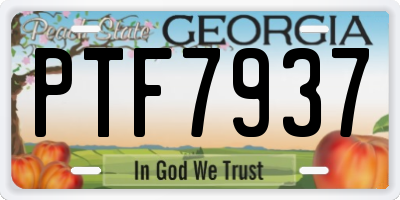 GA license plate PTF7937