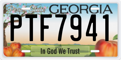 GA license plate PTF7941