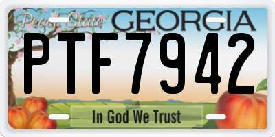 GA license plate PTF7942