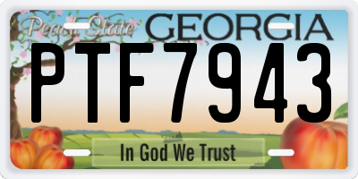 GA license plate PTF7943
