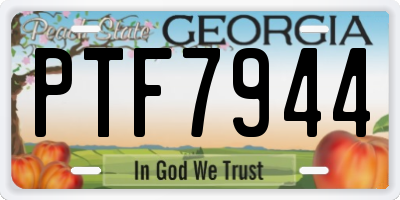 GA license plate PTF7944