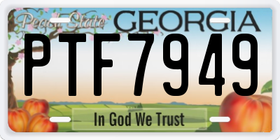 GA license plate PTF7949