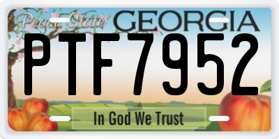 GA license plate PTF7952